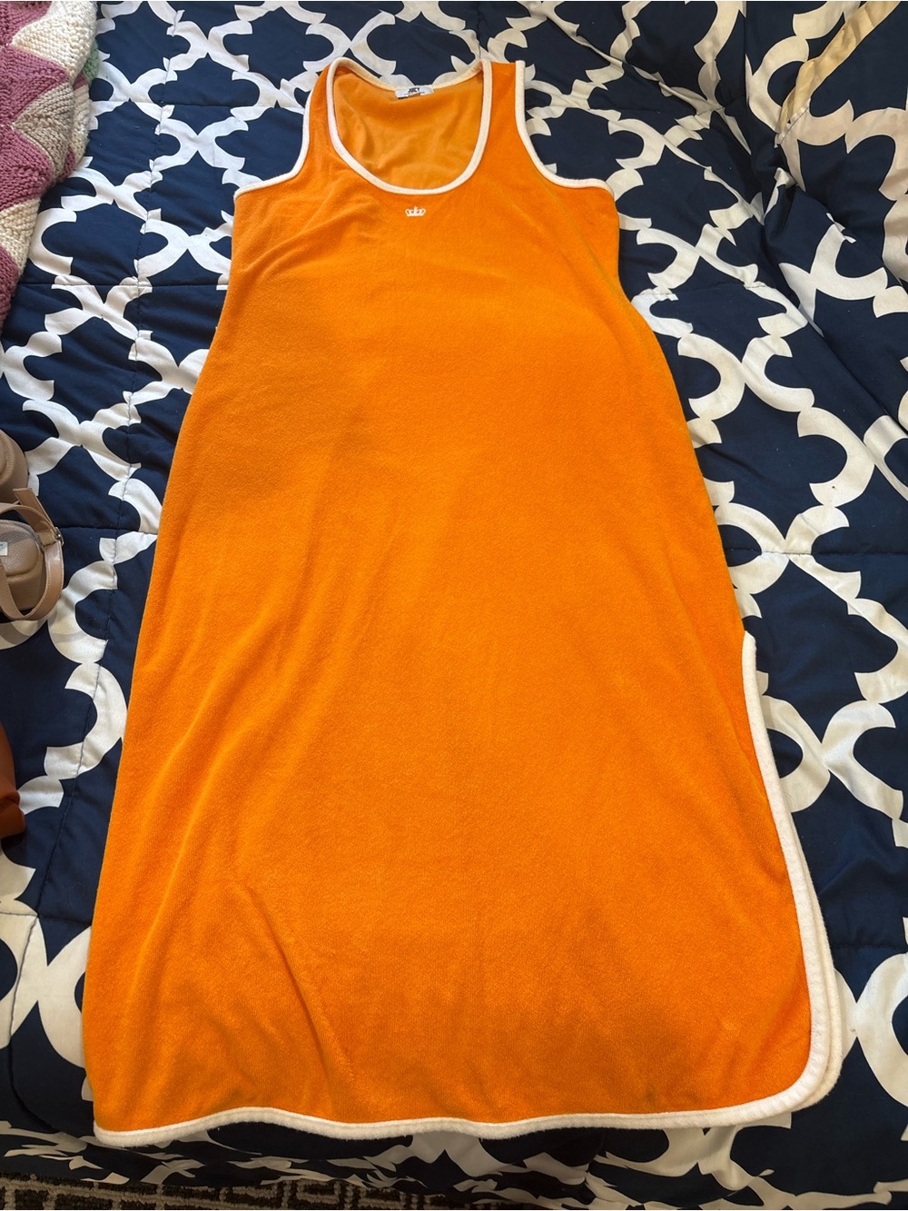 Juicy Couture Orange Tank Cover-Up with White Trim